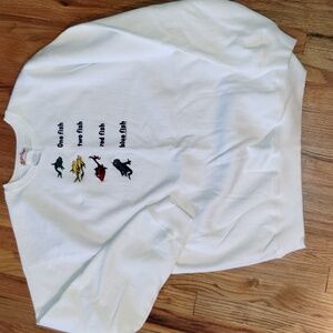 Vintage Dr. Seuss White Sweatshirt with Colorful Fish